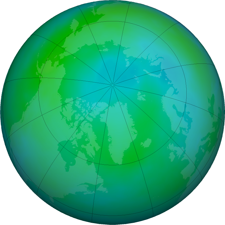 Arctic ozone map for September 2023